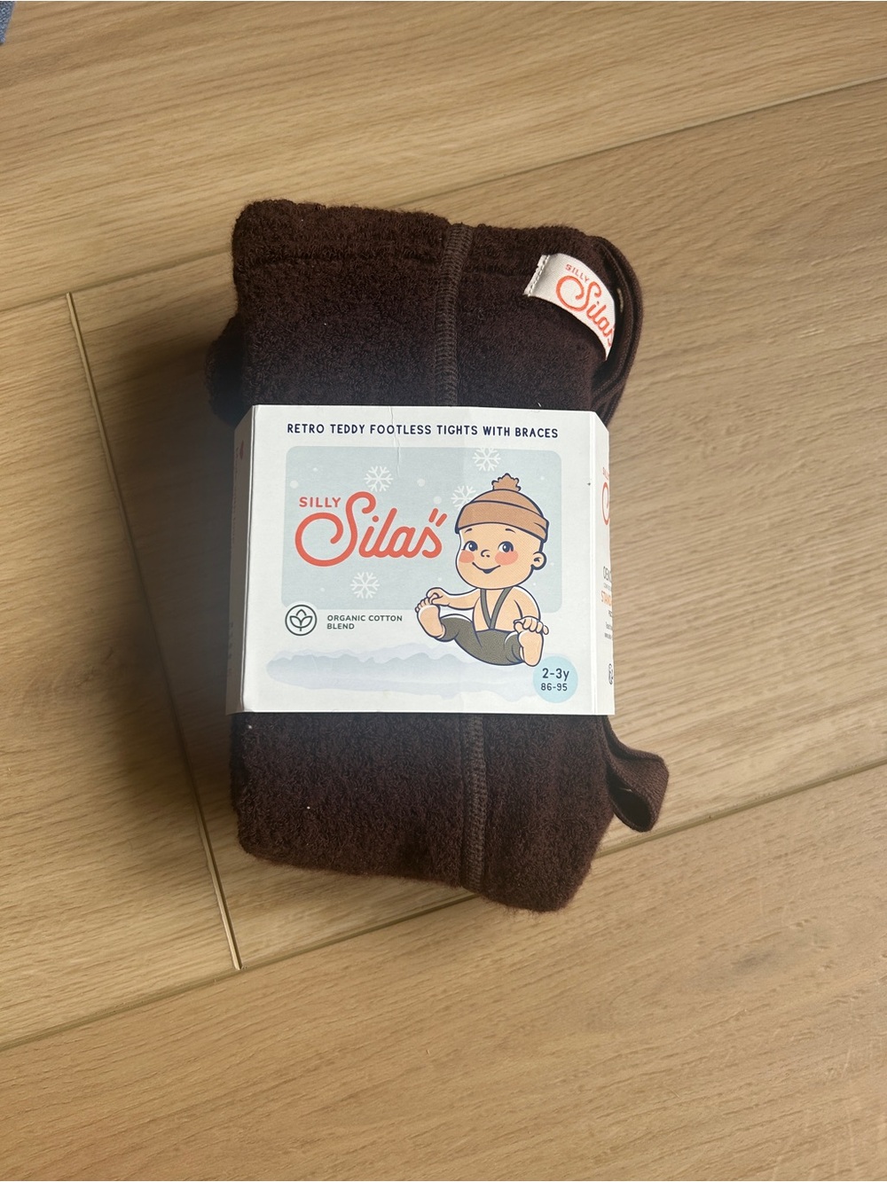 Brown Retro Teddy Footless Tights with Braces